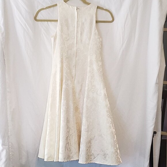 EUC VINTAGE Girls JESSICA McCLINTOCK Dress in Ivory w/Pearl Neckline - 7 - Picture 3 of 5